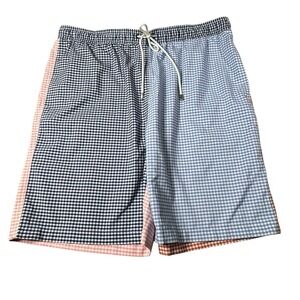 Brooks Brothers Swim Trunks Board Shorts 1XL‎ T Gingham Drawstring Pockets READ